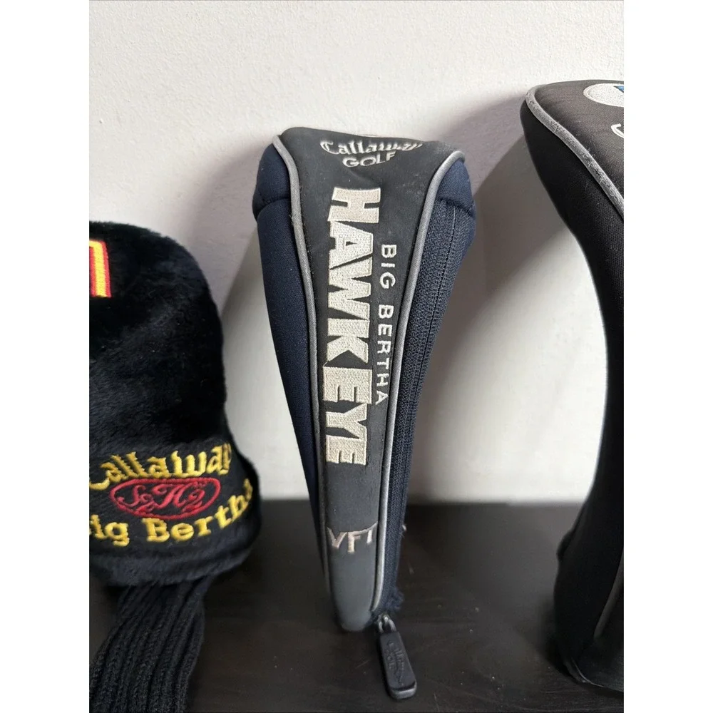 Callaway Golf BIG BERTHA 3 Club Head Covers S2H2 #1 Hawkeye #7 Steelhead #5 Used